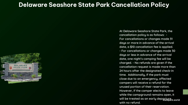 delaware seashore state park cancellation policy