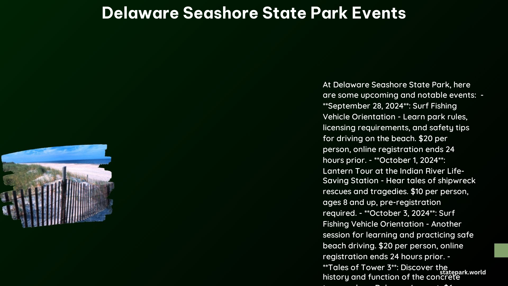 delaware seashore state park events