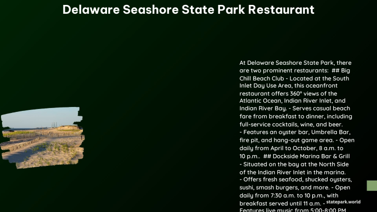 delaware seashore state park restaurant