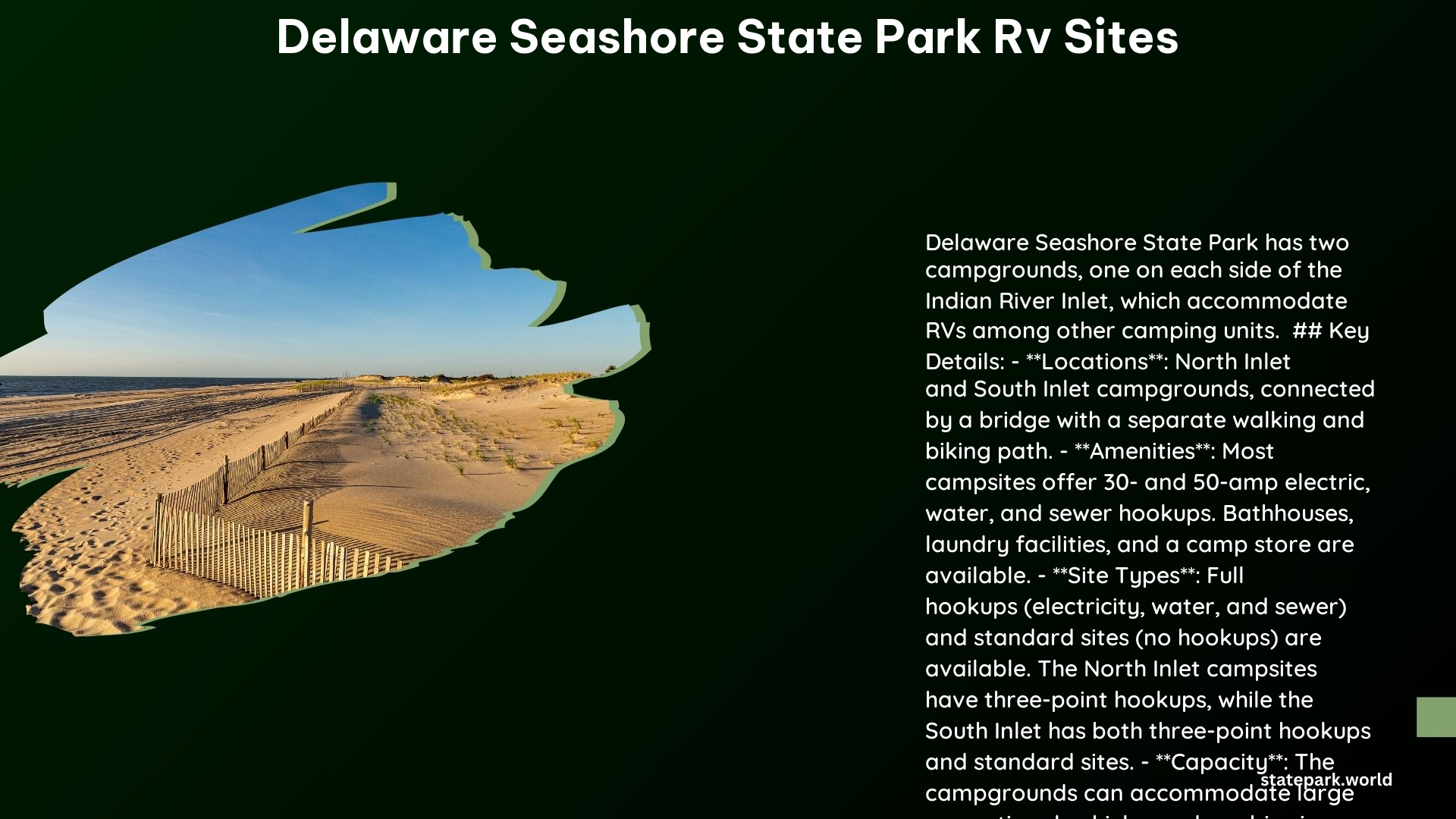 delaware seashore state park rv sites 1