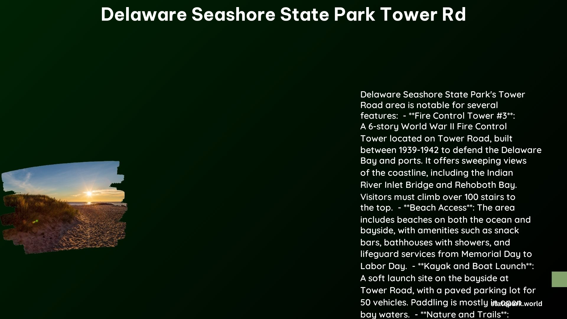 delaware seashore state park tower rd 1